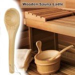HERCHR Wooden Sauna Ladle – 15.3in Bath Spoon