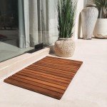 Solid Teak Non-Slip Sauna and Pool Mat