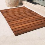 Solid Teak Non-Slip Sauna and Pool Mat