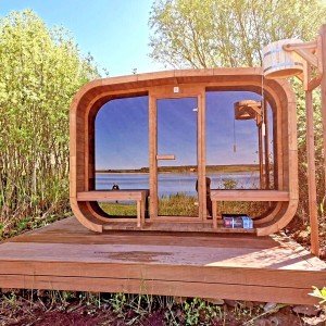 Wood-Fired Electric Outdoor Sauna - Handmade Wood