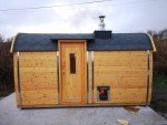 Wooden Outdoor Barrel Sauna for 4-6 People