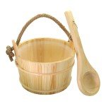 Wooden Sauna Bucket and Ladle Set