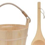Wooden Sauna Bucket and Ladle Set