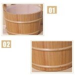 4L Wooden Sauna Bucket with Ladle and Liner