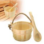 Wooden Sauna Bucket and Ladle Set