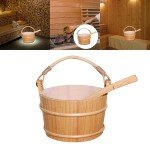 4L Wooden Sauna Bucket with Ladle and Liner