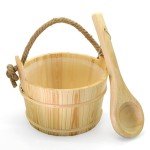 Wooden Sauna Bucket and Ladle Set