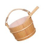4L Wooden Sauna Bucket with Ladle and Liner