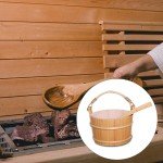 4L Wooden Sauna Bucket with Ladle and Liner