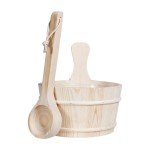 Handmade Wooden Sauna Bucket and Ladle Set