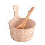 Wooden Sauna Bucket and Ladle Set - 2 Pieces