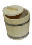 Wooden Bucket Barrel with Lid for Sauna Storage