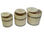 Wooden 15L Sauna Bucket with Lid - Rustic Style