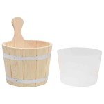 Wooden Pine Sauna Bucket and Ladle Set