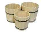 Wooden 15L Sauna Bucket with Lid - Rustic Style