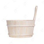 Handmade Wooden Sauna Bucket and Ladle Set