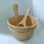 Wooden Sauna Bucket and Ladle Set - 2 Pieces