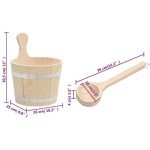 Wooden Pine Sauna Bucket and Ladle Set