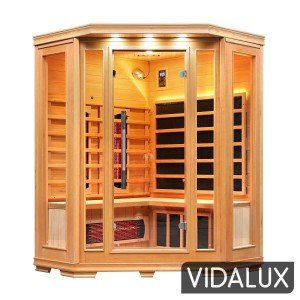 Vidalux 3-Person Corner Infrared Sauna with Carbon Heaters