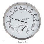 Fdit 2-in-1 Stainless Steel Sauna Thermometer & Hygrometer