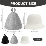 Bettinay Comfortable Felt Sauna Hats - 3 Pack