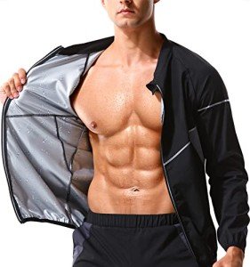 Men's Long Sleeve Sauna Jacket for Workouts