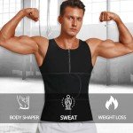 Men's Sauna Vest with Zipper and Waist Trimmer