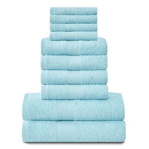 10-Piece Egyptian Cotton Towel Set - Aqua