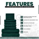 10-Piece Soft Towel Set - Dark Green