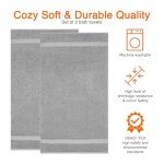 Soft 100% Cotton Bath Towels in Grey - 2-Pack