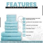 10-Piece Egyptian Cotton Towel Set - Aqua