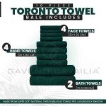 10-Piece Soft Towel Set - Dark Green