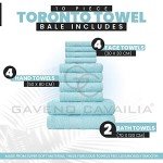 10-Piece Egyptian Cotton Towel Set - Aqua