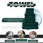 10-Piece Soft Towel Set - Dark Green