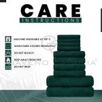 10-Piece Soft Towel Set - Dark Green