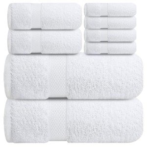 8-Piece Premium Bath Towel Set - Super Soft Cotton