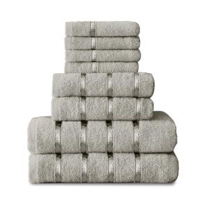 Boston 8-Piece Cotton Towel Set in Silver
