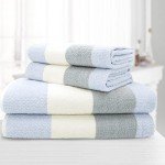 Velosso 4-Piece Cotton Towel Set - Ombre Striped