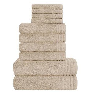 Monaco Premium 10-Piece Towel Set - Mink
