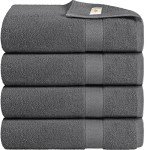 4-Pack Egyptian Cotton Bath Towels - Grey