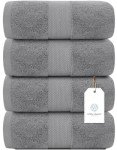 Luxury Large Bath Towels - Set of 4 Grey