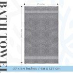 Luxury Large Bath Towels - Set of 4 Grey