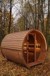 Outdoor Barrel Sauna with Electric or Wood Heater