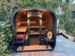 Outdoor Barrel Sauna with Harvia Heater