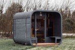 Outdoor Barrel and Cube Sauna with Terrace