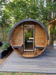 Harvia M3 Wood Fired Barrel Sauna with Panoramic Window