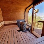 Outdoor Barrel Sauna with Harvia Heater