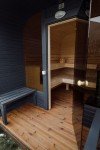 Outdoor Barrel and Cube Sauna with Terrace
