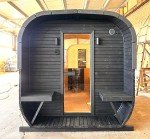 Outdoor Barrel Sauna with Harvia Heater