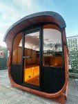 Outdoor Barrel Sauna with Harvia Electric Heater